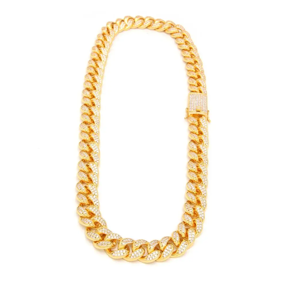 

14K Gold Diamond Miami Cuban Link Gold Chains, Gold Chain Necklace for Men