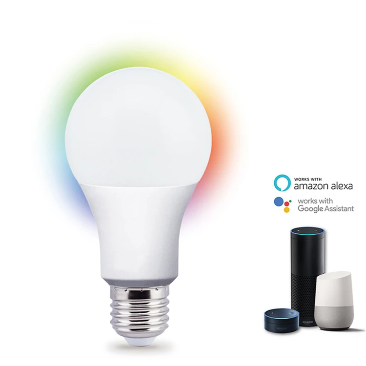 China Tuya Alexa Google Home Wireless 220V 7W Dimmable E27 E26 B22  Raw Material WiFi LED Light RGB Lamp Music Lights Smart Bulb