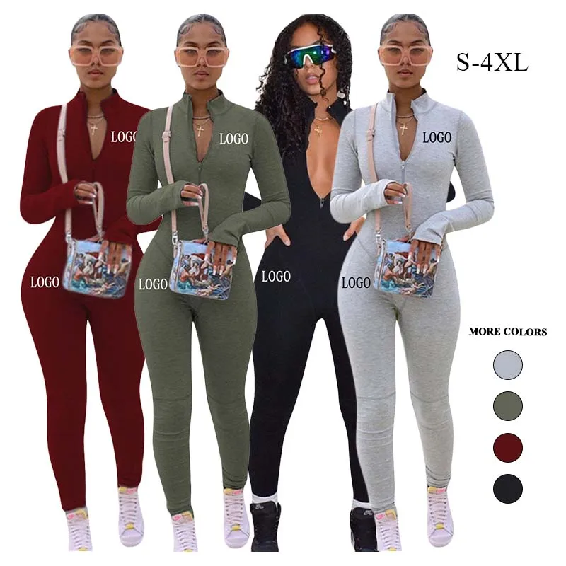 

Custom Logo Casual Women's One Piece Jumpsuits Workout Fitness Sports Yoga Gym Bodysuits