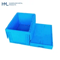 

High quality storage folding collapsible stackable oem nestable pallet plastic container with lid