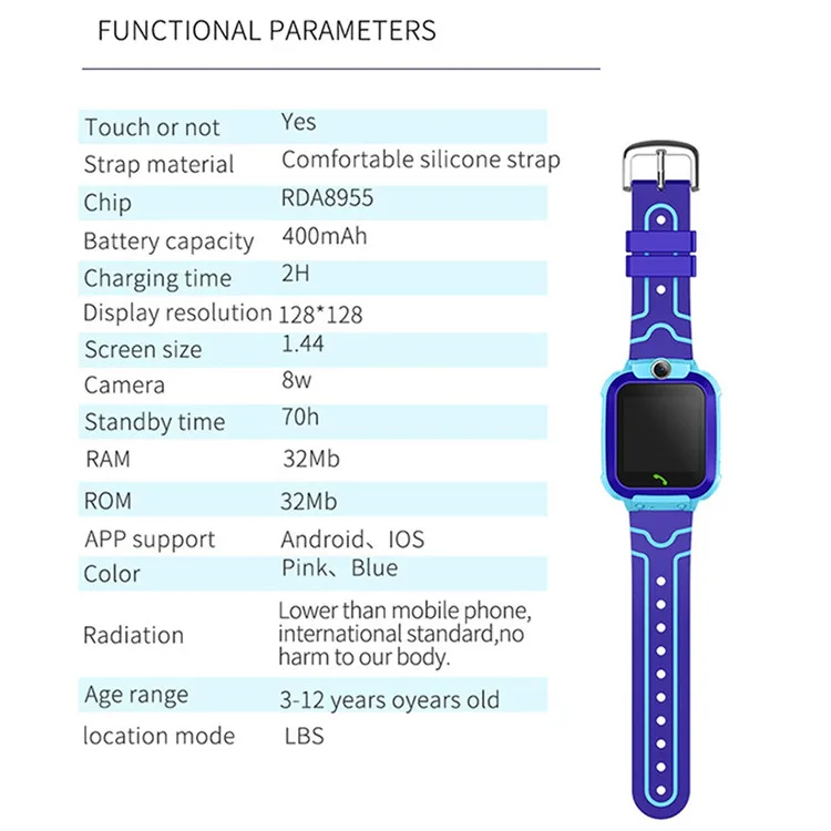Amazon Hot Sale Q12 Smartwatch 2G Child Anti-Lost SOS Call GSM LBS Location Kids smart watch Q12