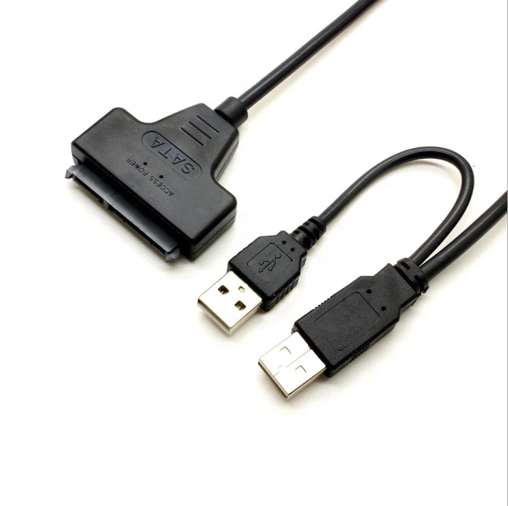 

Stock Factory Price Factory OEM 2.0 USB to Sata 15+7 22Pins Converter Cable for 2.5" HDD Laptop Hard Drive, Black