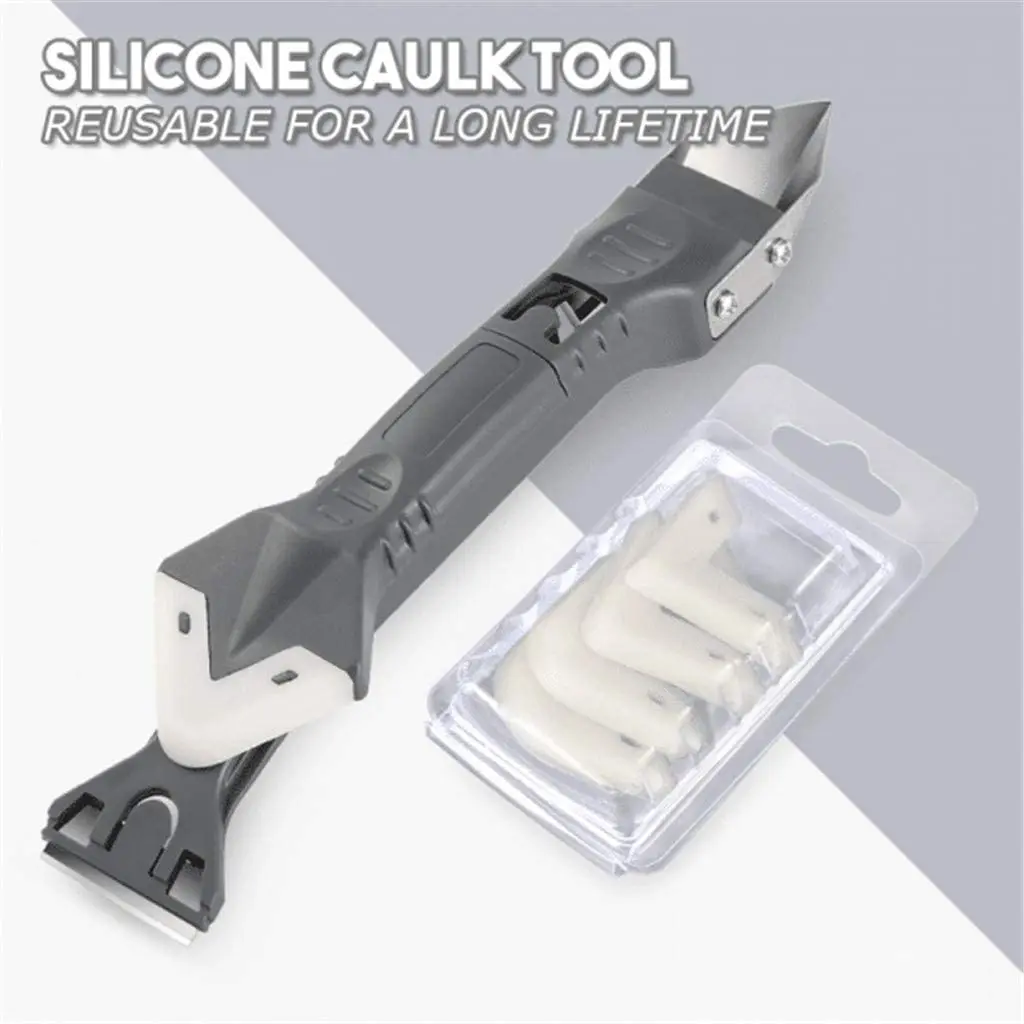 Caulking Tool Kit 5 In 1 Caulking Tools(stainless Steel Head) Silicone