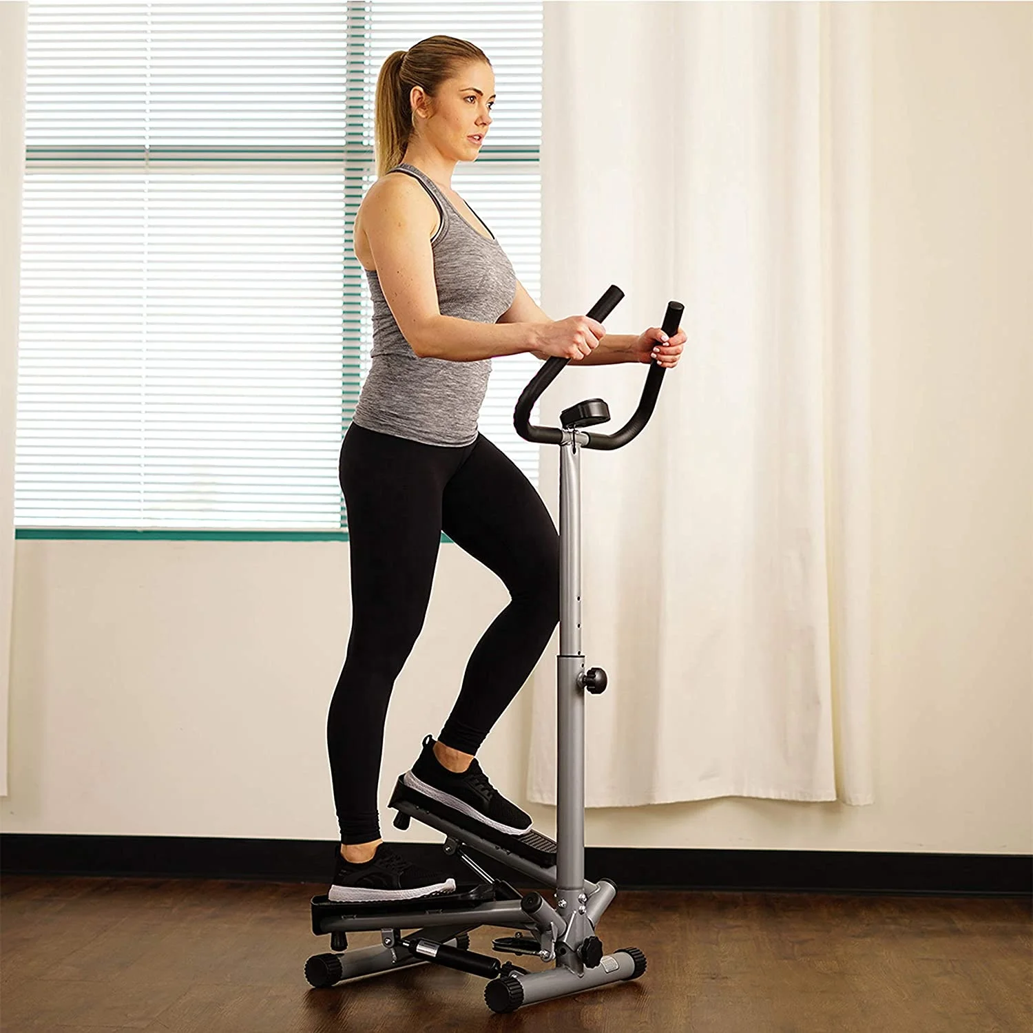 

SOUING Fitness Twist Stepper Step Machine w/Handle Bar and LCD Monitor