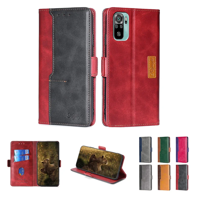 

Foshan Factory TPU Leather Flip Cover for Xiaomi Redmi Note 10 4G,Book Case for Redmi Note 10S Wallet Mobile Cover, 6 colors for your choose