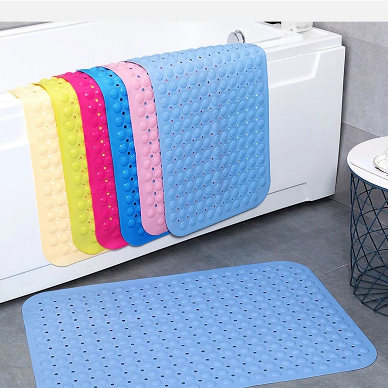 

10% OFF Non Slip Shower Bath Mat Bathroom Tub Mat Round Silicone Bath Mat With Massage Point Suction Cups Drain Holes, Customized color