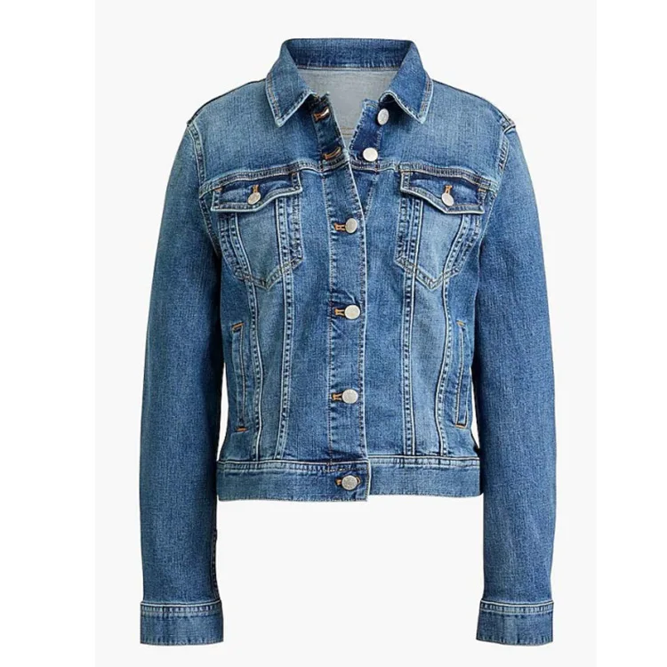 

Hot new products 3xl slim comfortable fall blue wash denim jacket women