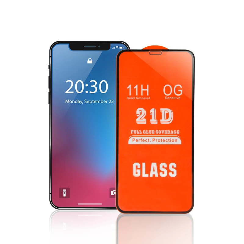 

21D 11H Big Shinning Curve Sensitive Touching Scratch Proof Explosion-Proof Glass Screen Protector For Iphone Xs