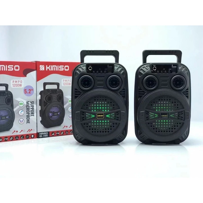 

QS-1405 New Design BT Speaker KIMISO 4inch Small Plastic Speaker With RGB Lights