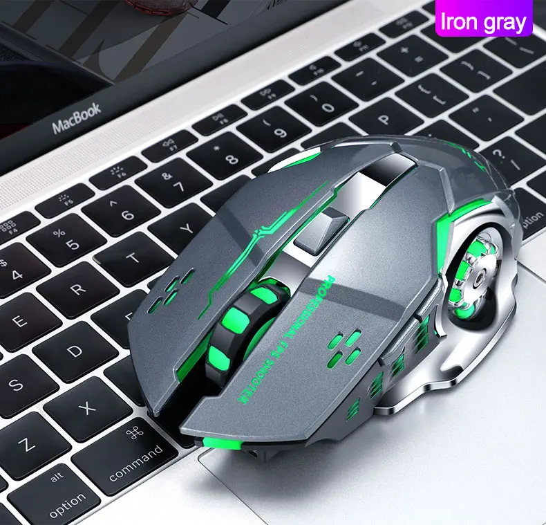 

Best price wireless portable`mechanical gaming mouse colorful breathing light mouse gamer, Black, white, gray, galaxy