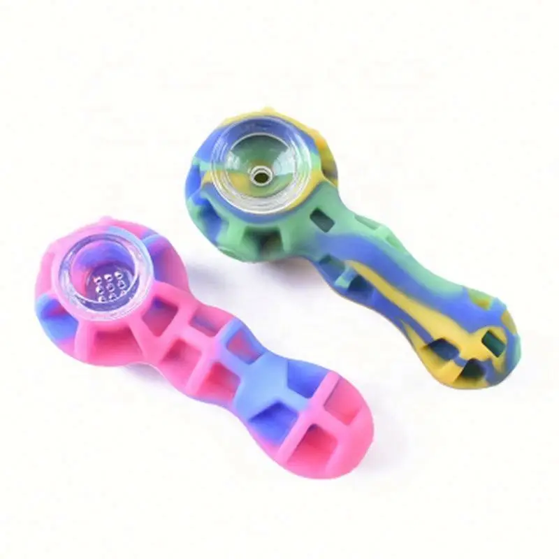 

Hot Sale Camouflage Silicone Smoking Pipe Creative Portable Washable Tobacco Pipe, Random