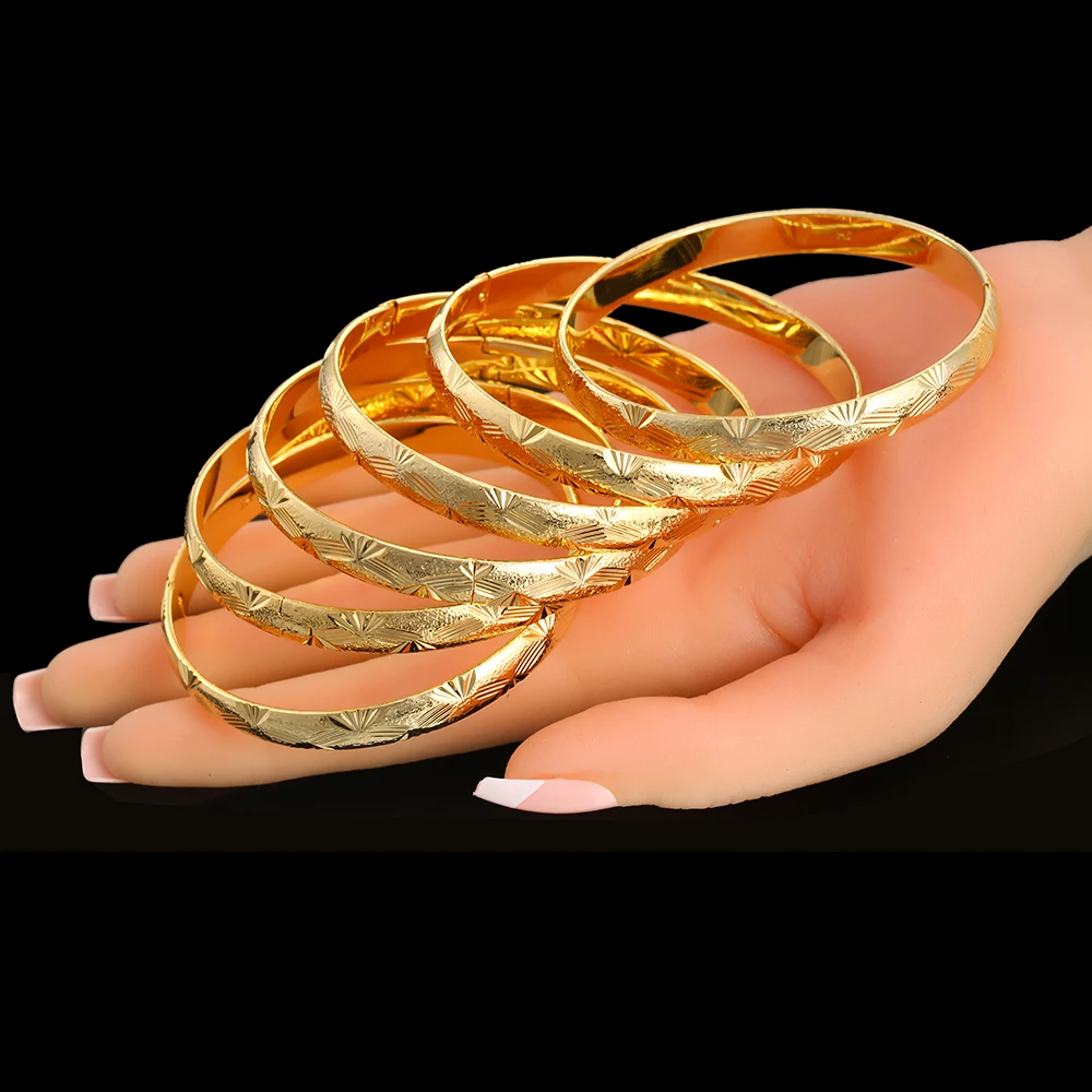 

Ethlyn 6Piece/Lot Party Costume Morocco Gold Plated Bangle Set for Engagement Wedding Jewelry Accessories B045