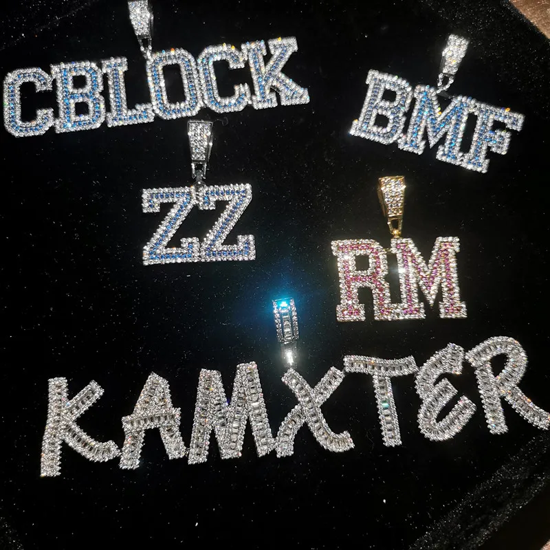 

Hip hip ice out of the heart buckle thick cursive letters custom name cubic zircon pendant men women charm jewelry necklace