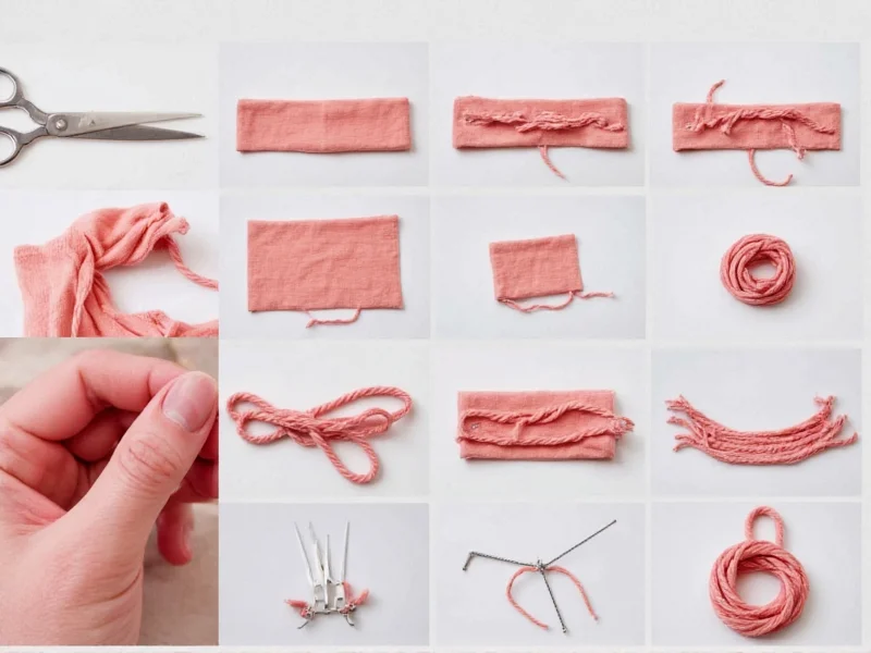 Step-by-step t-shirt yarn bracelet tutorial