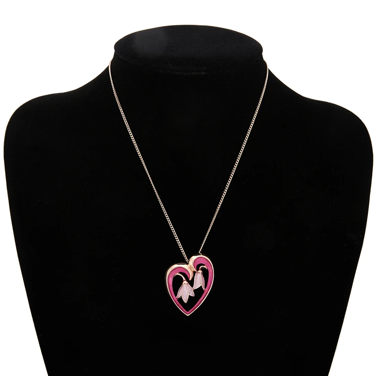 

Wholesale Heart Shape Pendant Jewelry Sets Flower Love Mom Heart Necklaces Mother'S Day Gift, Gold, rhodium, rose gold, silver,hematite
