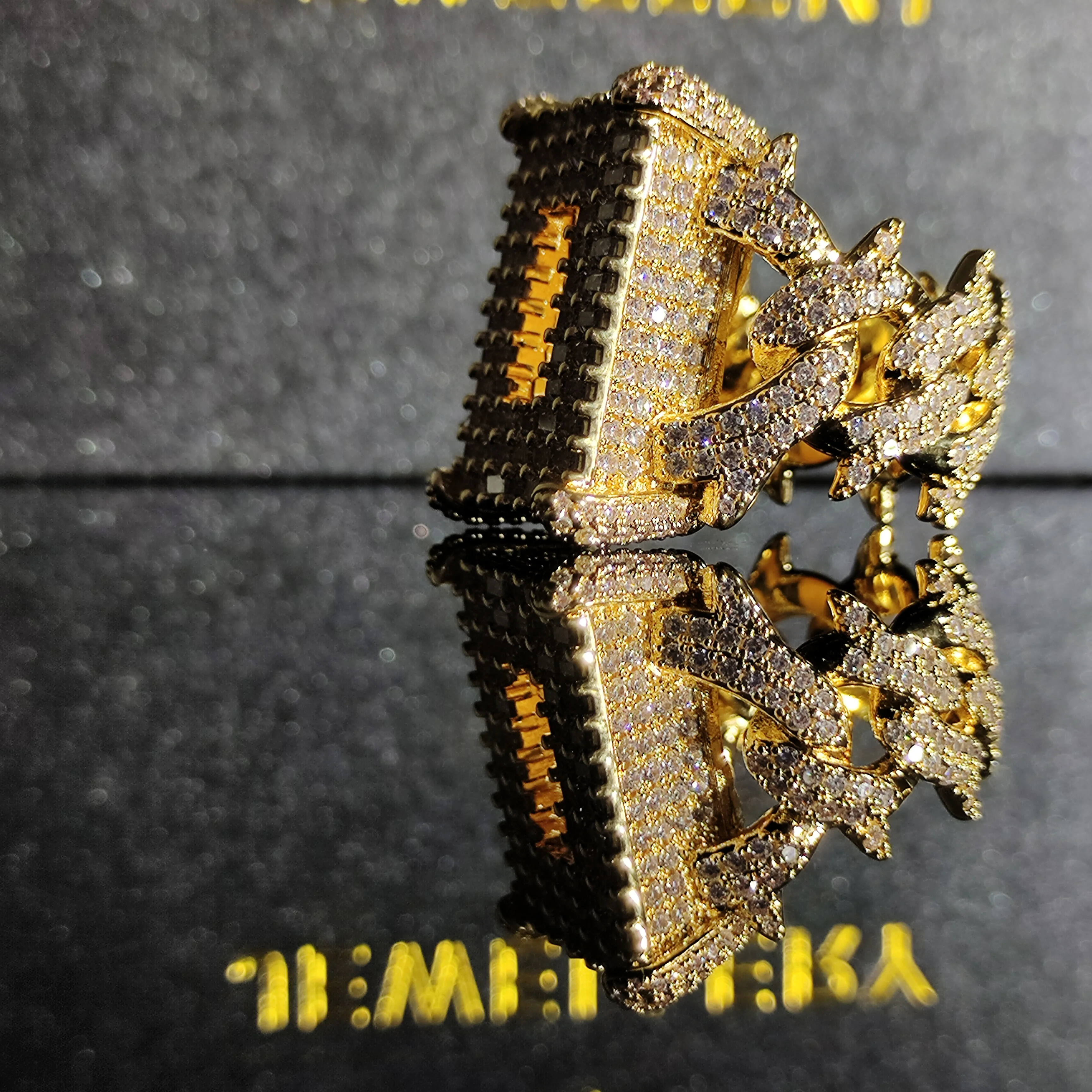 

Retail 18K Gold O-ring hip hop jewelry high quality O-ring