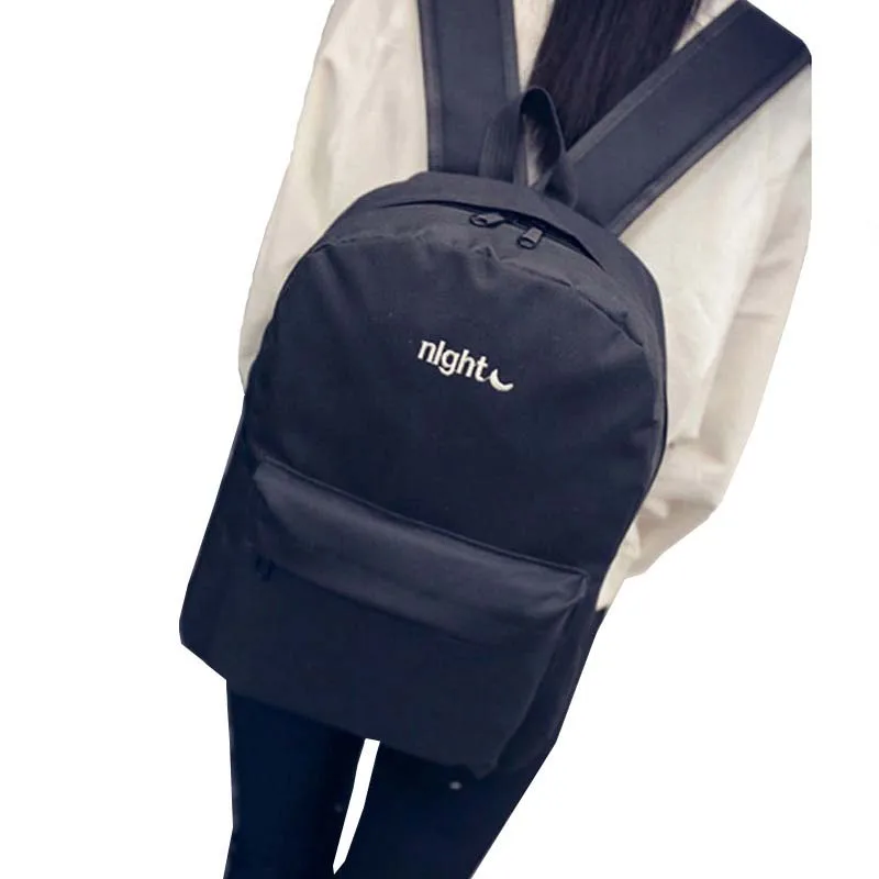 

Canvas Backpack Embroidery Backpacks For Teenage Girls School Bag Fashion Night Daytime Printing Rucksack mochilas