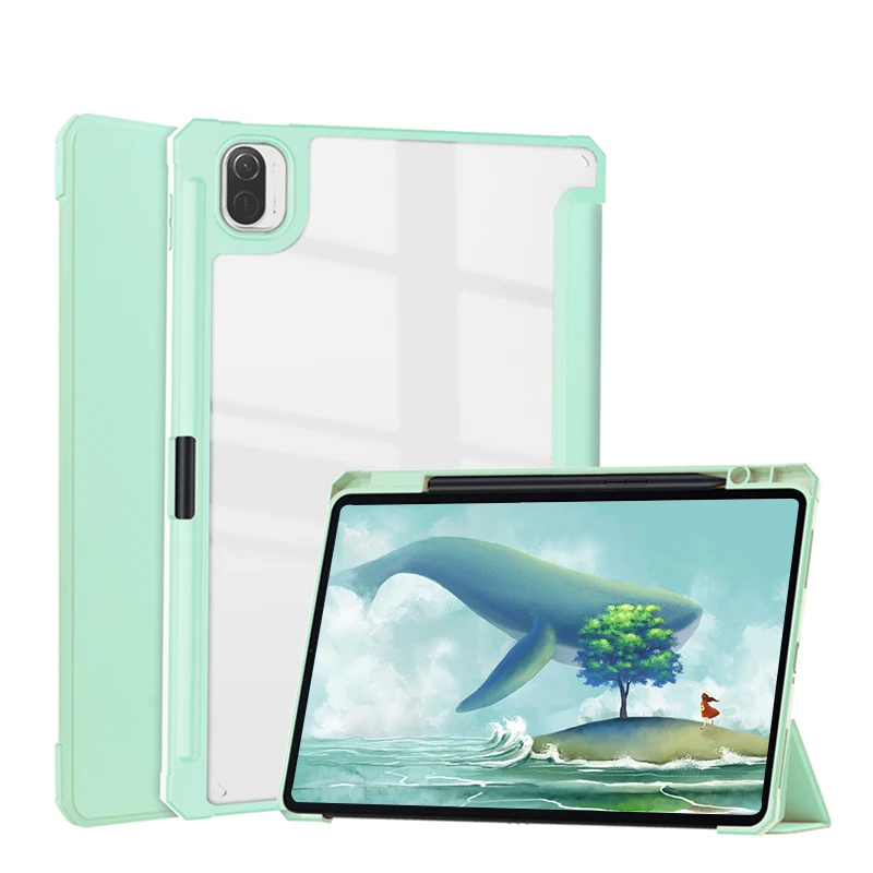 

For iPad 5/6 New Arrival Trendy PU Transparent PC Back Cover Tablet Case For iPad Air1/Air2, Multi colors