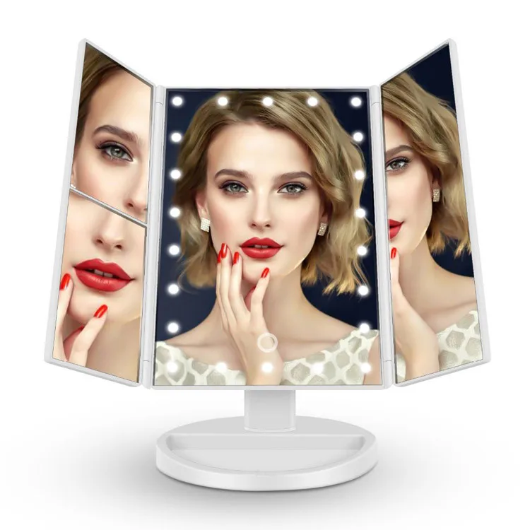 

RY13 Makeup Mirror Usb Makeup Mirror 24 Led 3 Way Mirror Led, White/black/rose gold/gold