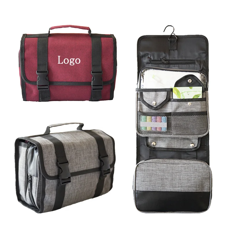 

Promotion logo custom Foldable Makeup men waterproof Wash Bag hanging toiletry bags for travel