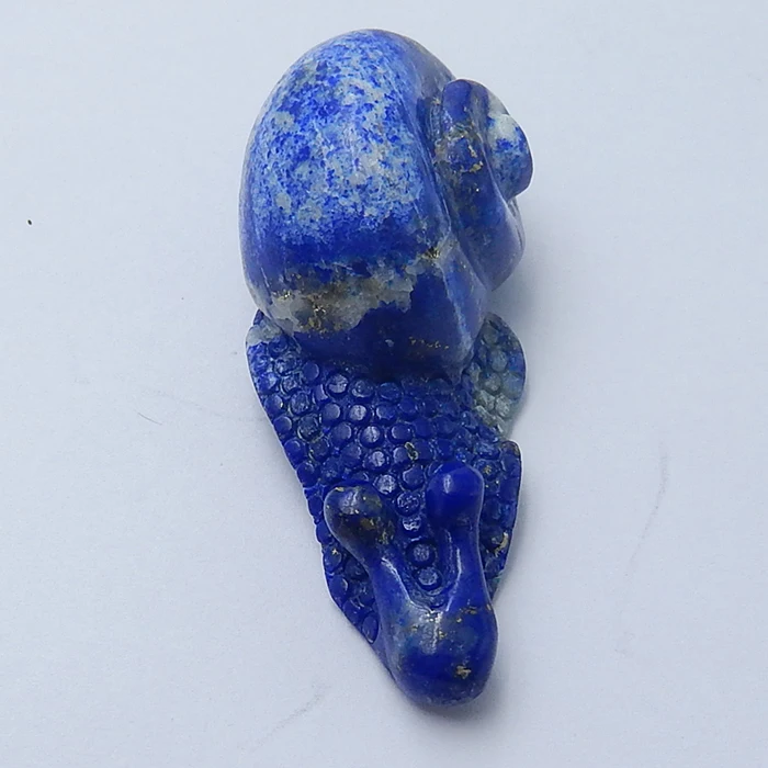 

Gemstone Snail Carving Gem Lapis Lazuli Engraved Figurines Snail Design Original Cutting Service 47x20x19mm 16.8g, Natural