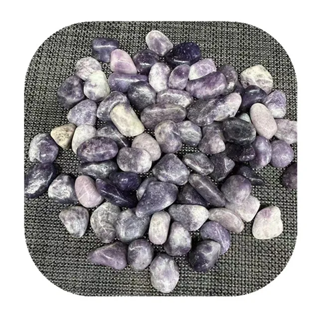 

Wholesale polished quartz gemstone natural crystal lepidolite tumbled stone folk crafts for decoration