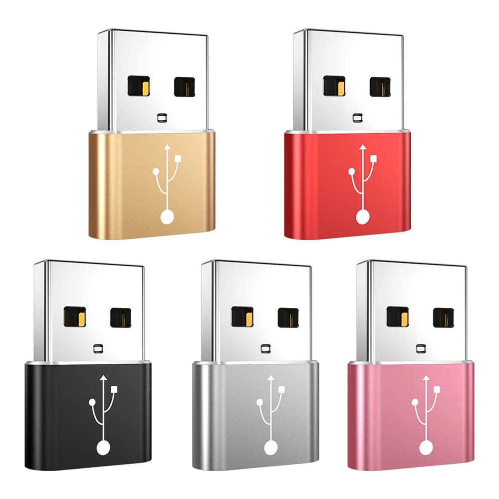 

Otg Usb Type C Female Connector To Usb 3.0 Type A Male Charge Sync Data Adapter, Black gold silver red pink
