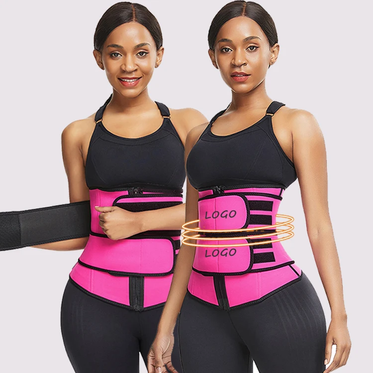 
Plus Size Zipper Front Neoprene Double Slimming Belts Waist Trimmer Custom Waist Trainer 