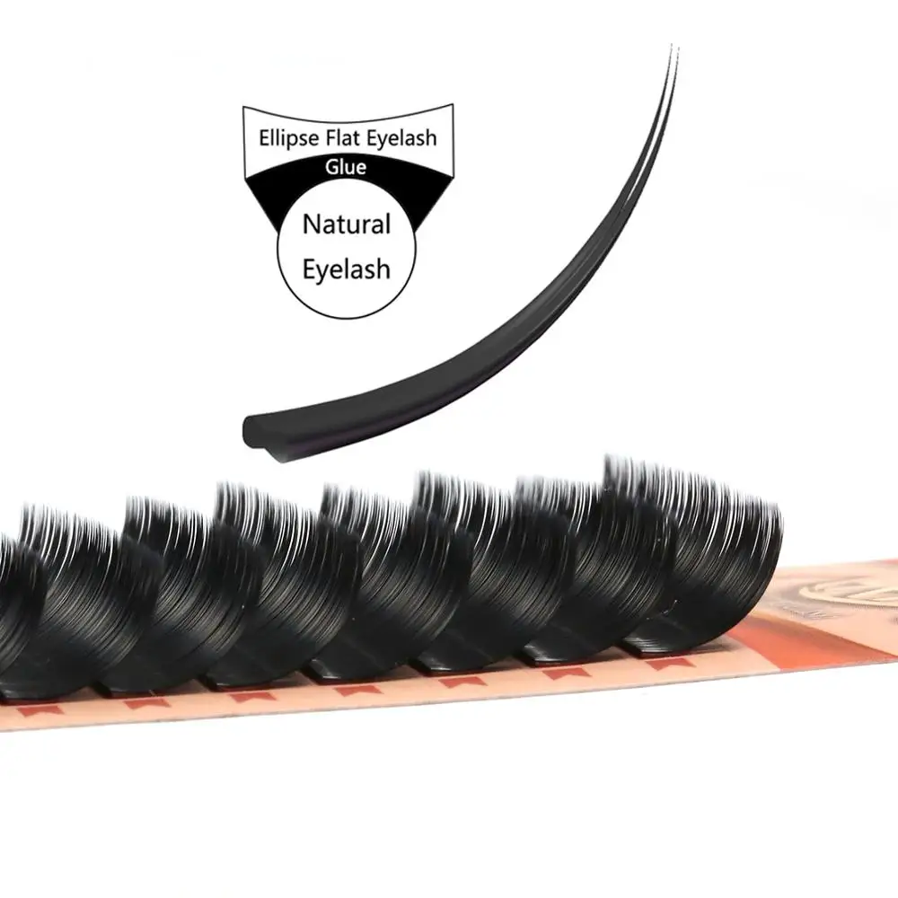 

RTS Fast Shipping Eyelash Manufacturer Matte Ellipse Flat Lashes Cashmere Eyelashes Extensions