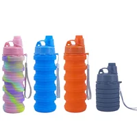 

LC-2712 500ml BPA Free Creative Silicone Folding Water Bottle Portable collapsible private label Water drinking bottle