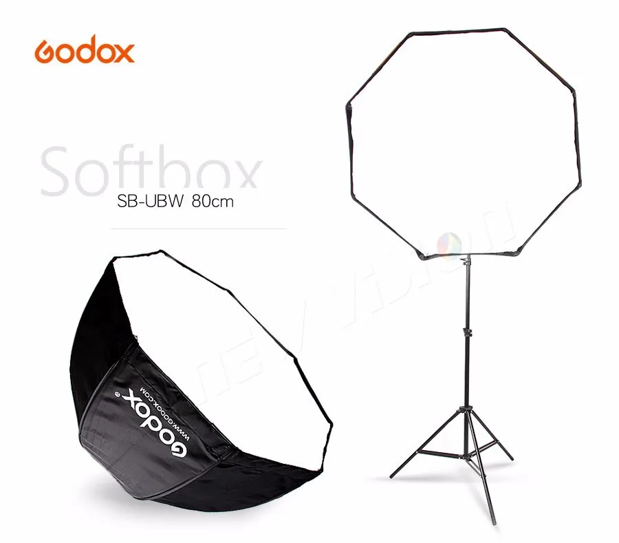 Godox 80 cm 31,5 pouces Softbox octogonale portable Flash Speedlight Speedlite Parapluie Softbox Brolly Réflecteur (Softbox uniquement)