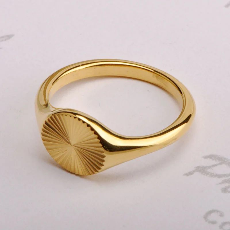 

Stacked Sun Ring Fashion Jewelry Gift 18K Gold Plated High Polished Finger Ring stainless steel rings women