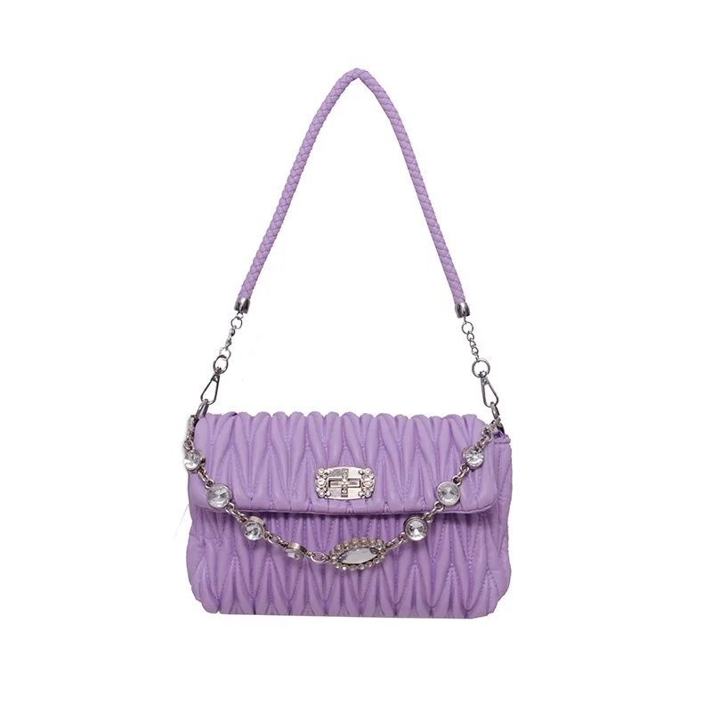 

2020 wholesale custom jewel leather womens tote messenger bags crossbody, 4 colors
