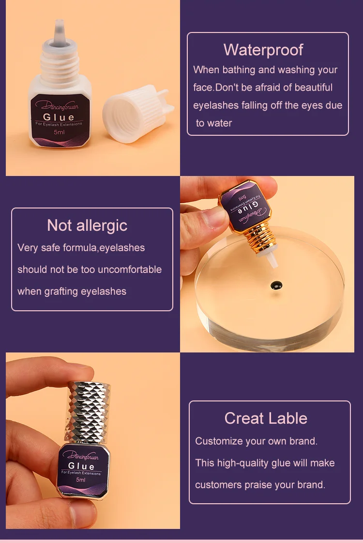 Private Label Korean Volume Eyelash Extension Adhesive Lash Extension