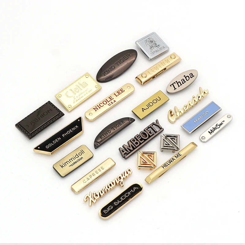 Large Stock Low Price Bag Parts Accessories Metal Labels And Tags For