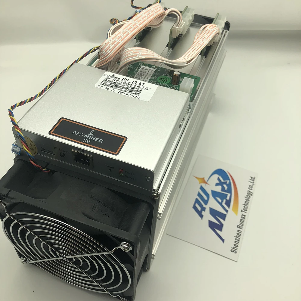 

Rumax Good working used Bitcoin Miner Antminer S9/S9I/S9J 14T/14.5T with original bitmain Power Supply APW7