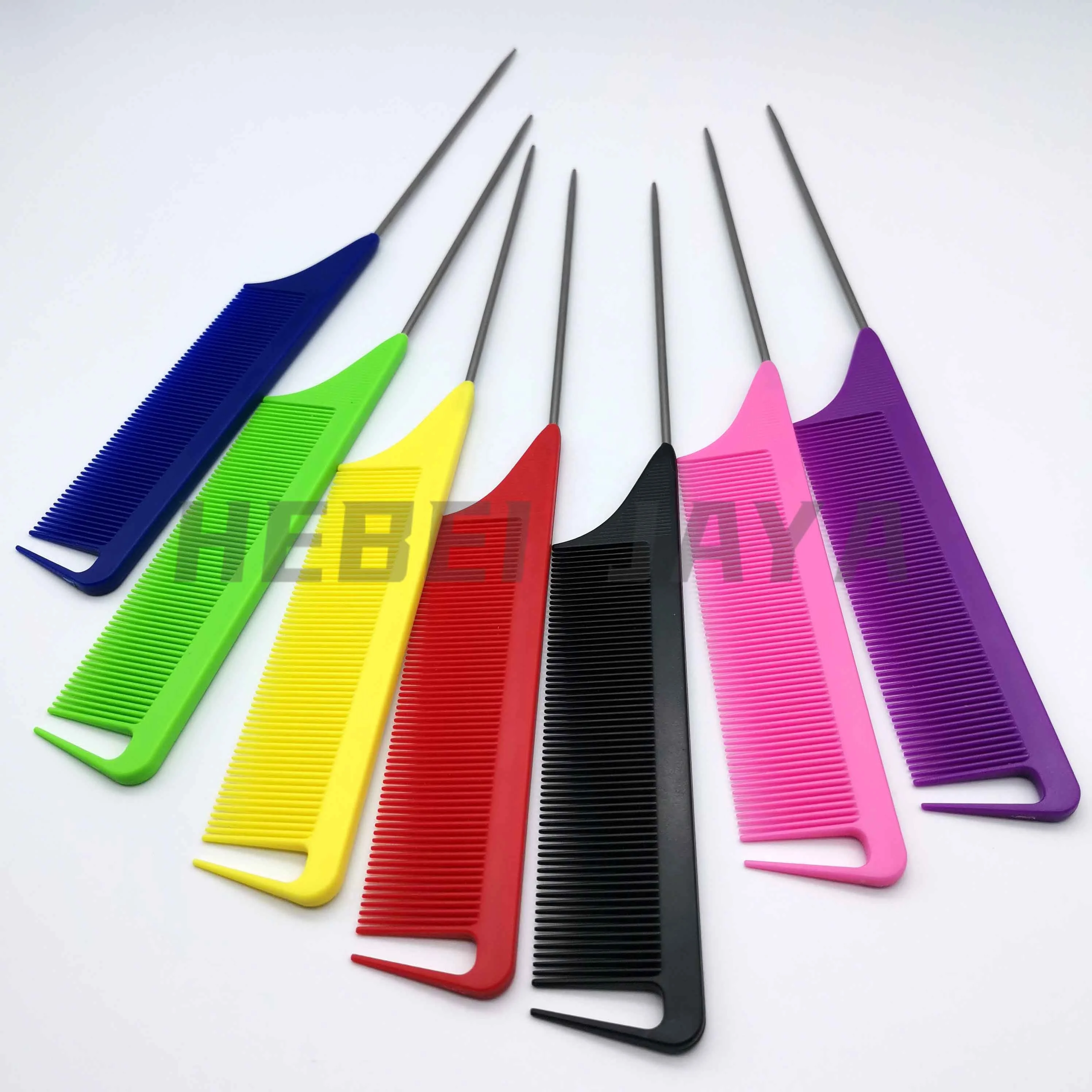 

Antistatic heat resistant custom private label peine carbon hair precision rat tail parting comb for women, Customized color