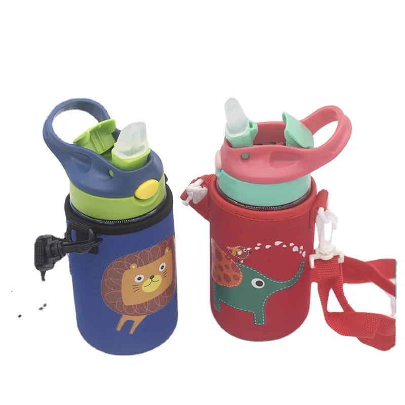 

Wholesale custom design colorful plastic kids water bottles with straw, Color