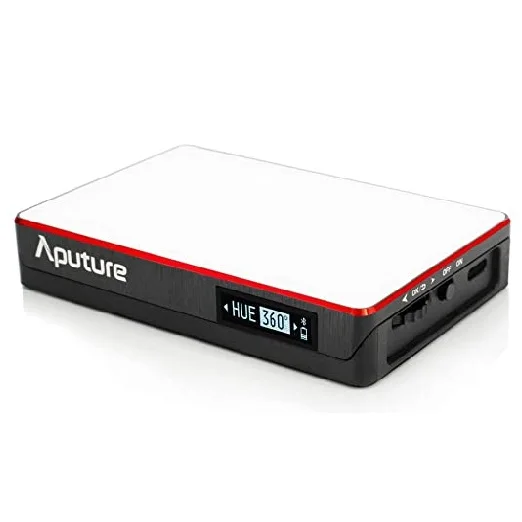 Aputure AL-MC 5W Portable Photography lighting RGB Video Light with 9 Effect Mode and Wireless App Control on dslr camera
