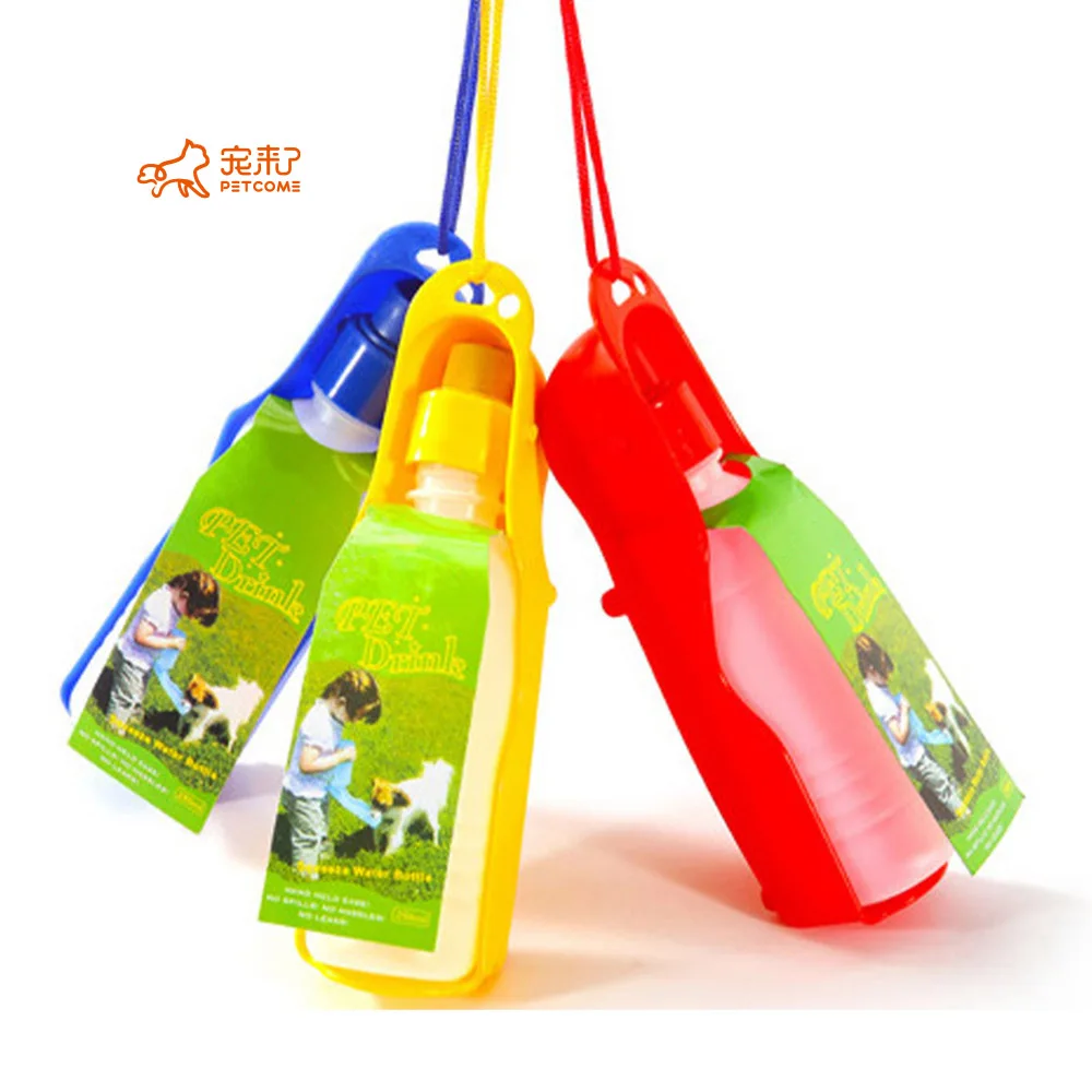 

PETCOME Manufacturers Direct sale Outdoor Foldable Travel Portable Dog Cat Nozzle Water Bottles Pet For Drinking 300ML, 3 colors