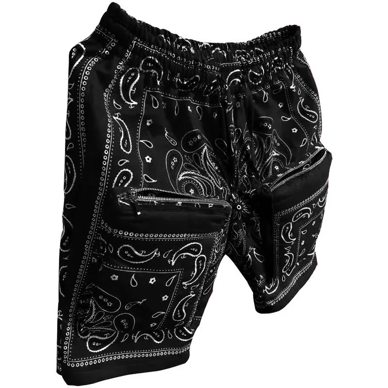 

JY040 new arrival men Breathable casual 2021 bandana mens sets shorts cargo beach shorts summer shorts, Picture shows
