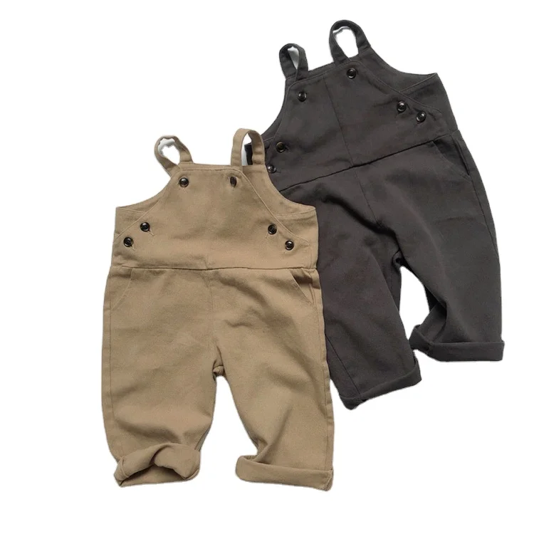 

HXFS Australia Korean Autumn Pants Child Sleeveless Children Girls Suspender Front Buttons Designer Kids Boys Overalls