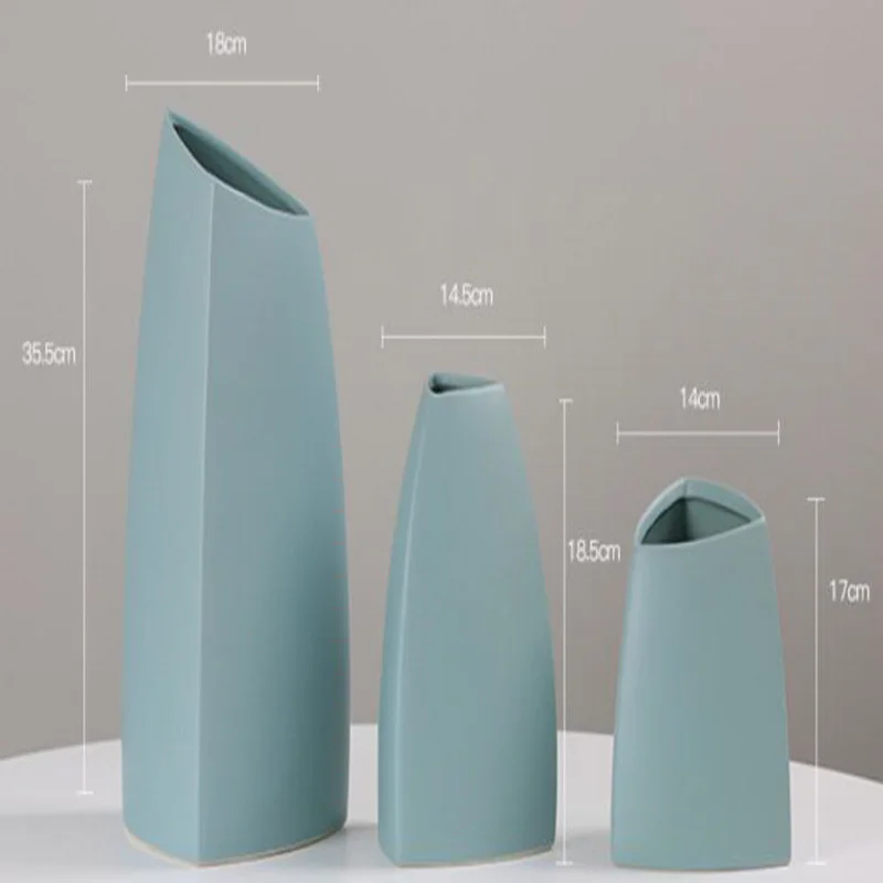 

Gray-blue Glazed Ceramic Crafts Ceramic VaseHome Decoration Decorative Vases With Flowers Modern Home Decor, As photo