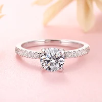 

925 sterling silver classic oval CZ diamond pave setting engagement rings