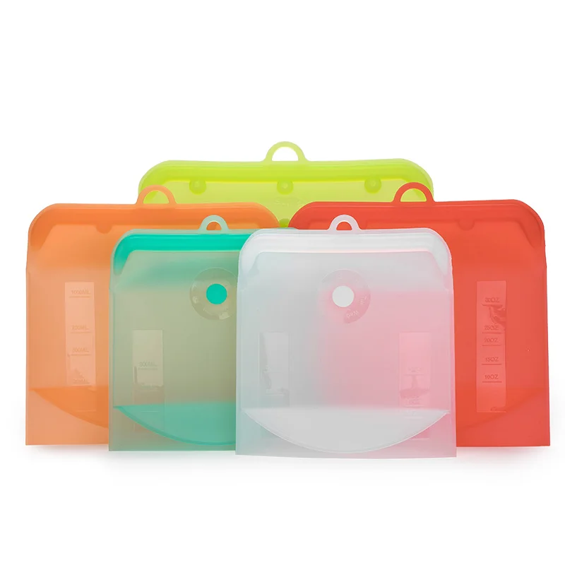 

BPA Free Silicone Lunch Bag Airtight Food Storage Containers Silicone Food BAG For Microwave Freezer Dishwasher