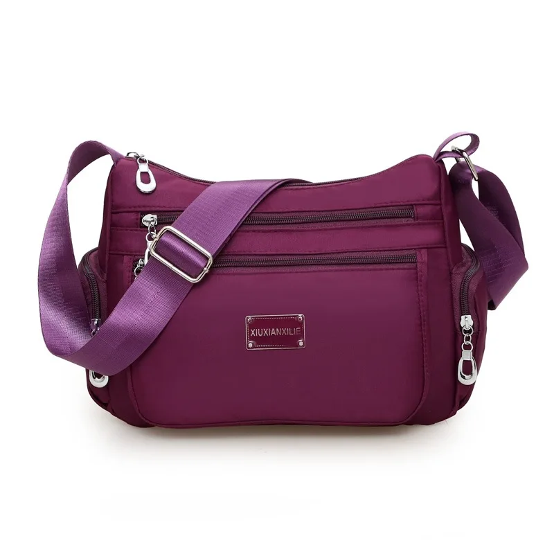 

Ladies Handbags Fashion Nylon Waterproof One-shoulder Casual Diagonal Multi-zipper Backpack