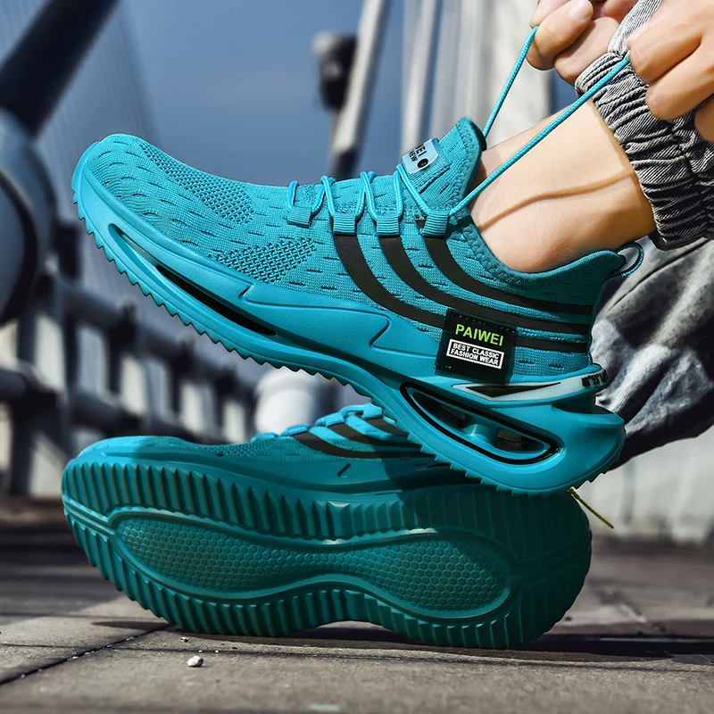 

2021 Stylish Colorful Men's Fashion Sneakers Mesh Upper Brand Sport Running Shoes For Men Breathable Sport Shoe