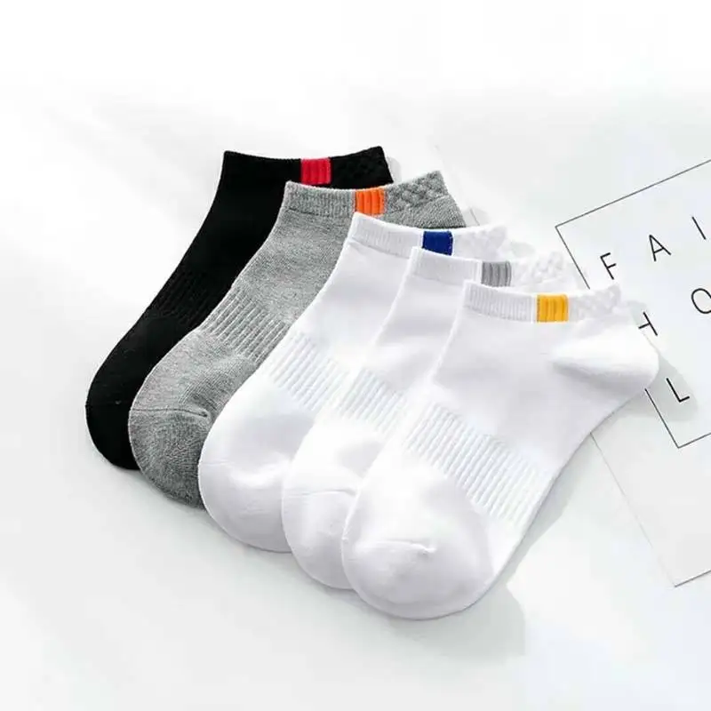 

Jingwen Spring Summer Autumn Fashion Breathable Cotton Low Cut Socks Stripe Anti-wear Short Ankle Socks