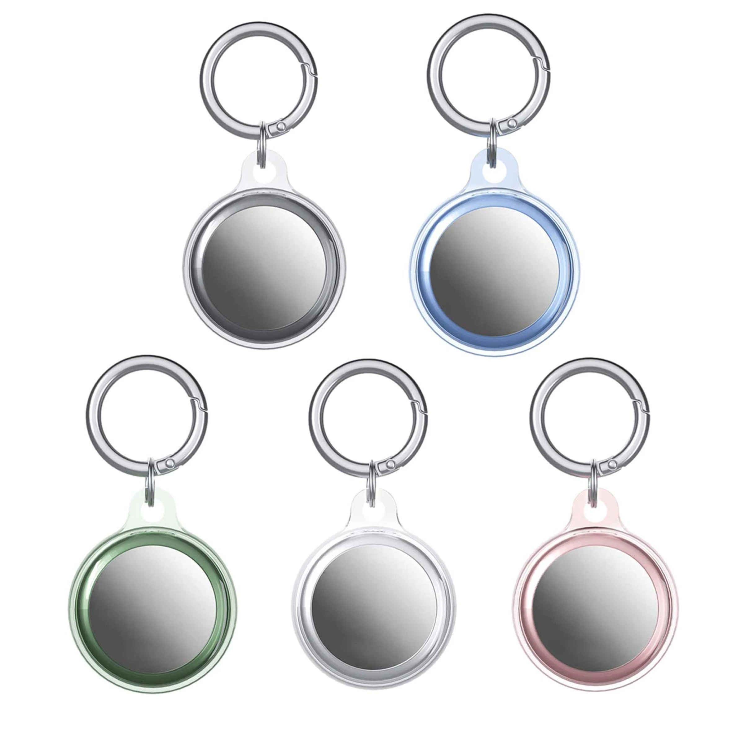 

Hot Sale Wireless Metal Keychain Tracker AirTag Bag Transparent TPU Anti-Scratch Protective Cover AirTag Case With Custom Logo, 6 colors