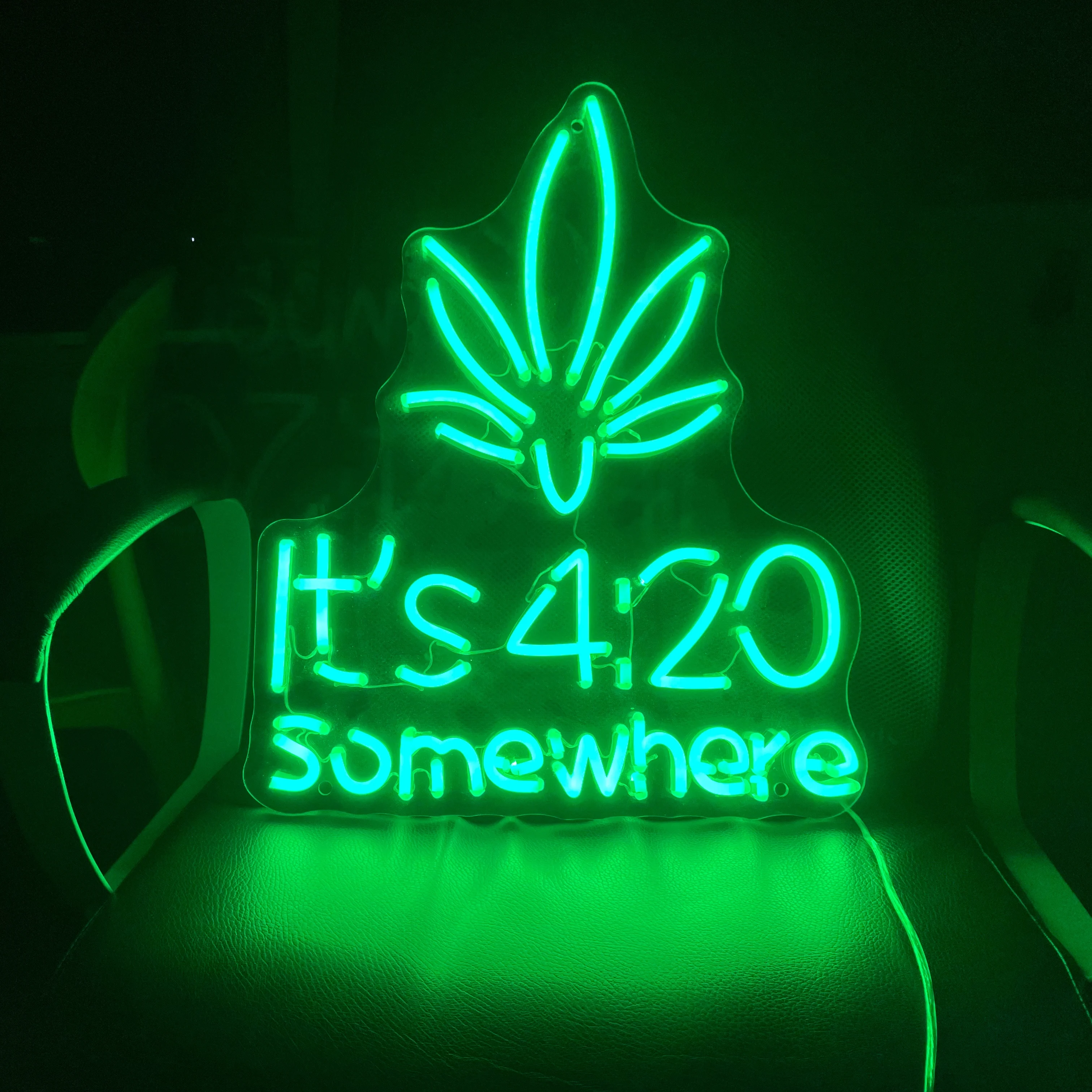 

It's 420 somewhere Neon Signs Custom Led Neon Sign For Room Birthday Wedding Home Party Decoration